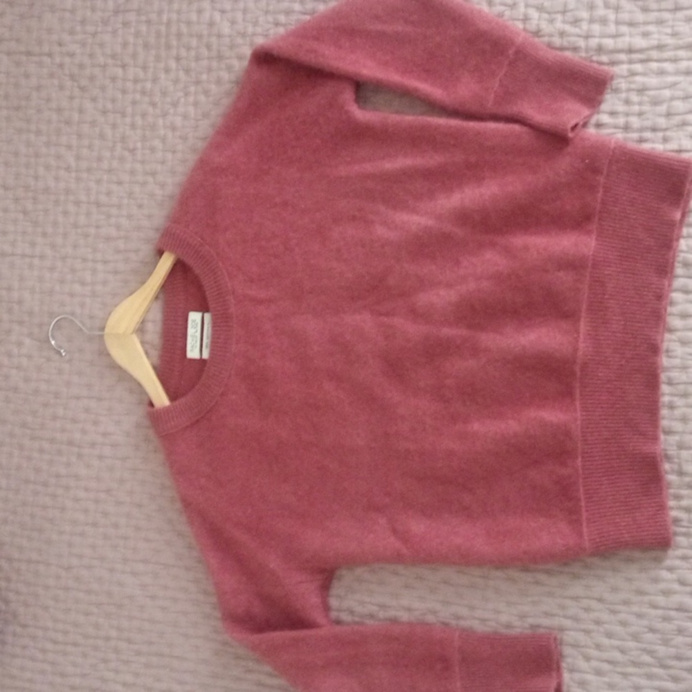 Rachel Zoe Cashmere Dusty Rose Crew Neck Sweater Small